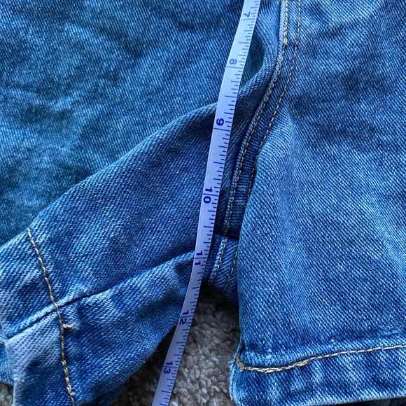 Vintage Y2K Xhilaration Jean Short Overalls size 5 - Picture 4 of 7
